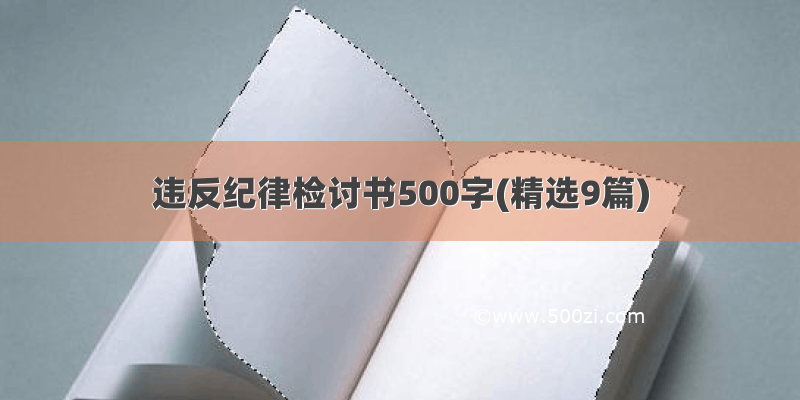 违反纪律检讨书500字(精选9篇)